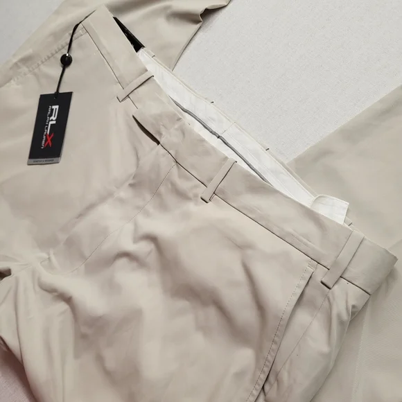 New RLX Ralph Lauren Golf Pants Mens 38x32 Beige Performance Stretch Straight Pants